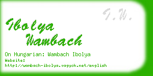 ibolya wambach business card